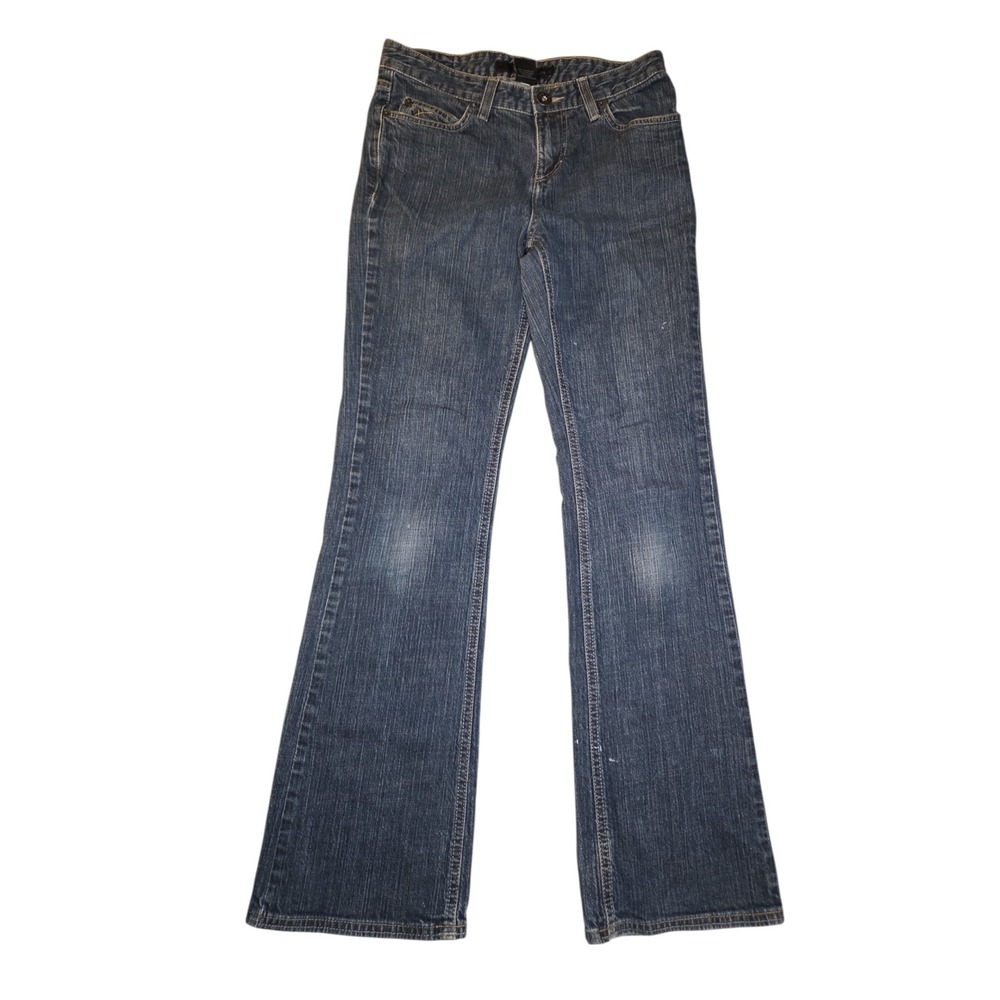 Calvin Klein Jeans Womens Size 8 Dark Wash Flare Leg Stretch Denim Blue Jeans - Picture 3 of 7